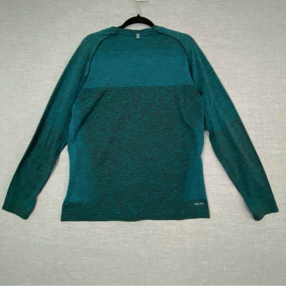 Nike Running Long Sleeve Top Dri Fit Teal Color Size Large - Picture 2 of 8